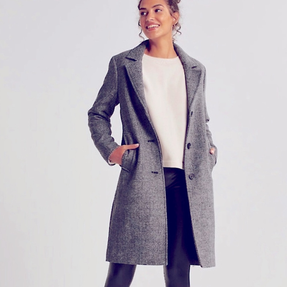 The A&F Dad Coat in Herringbone